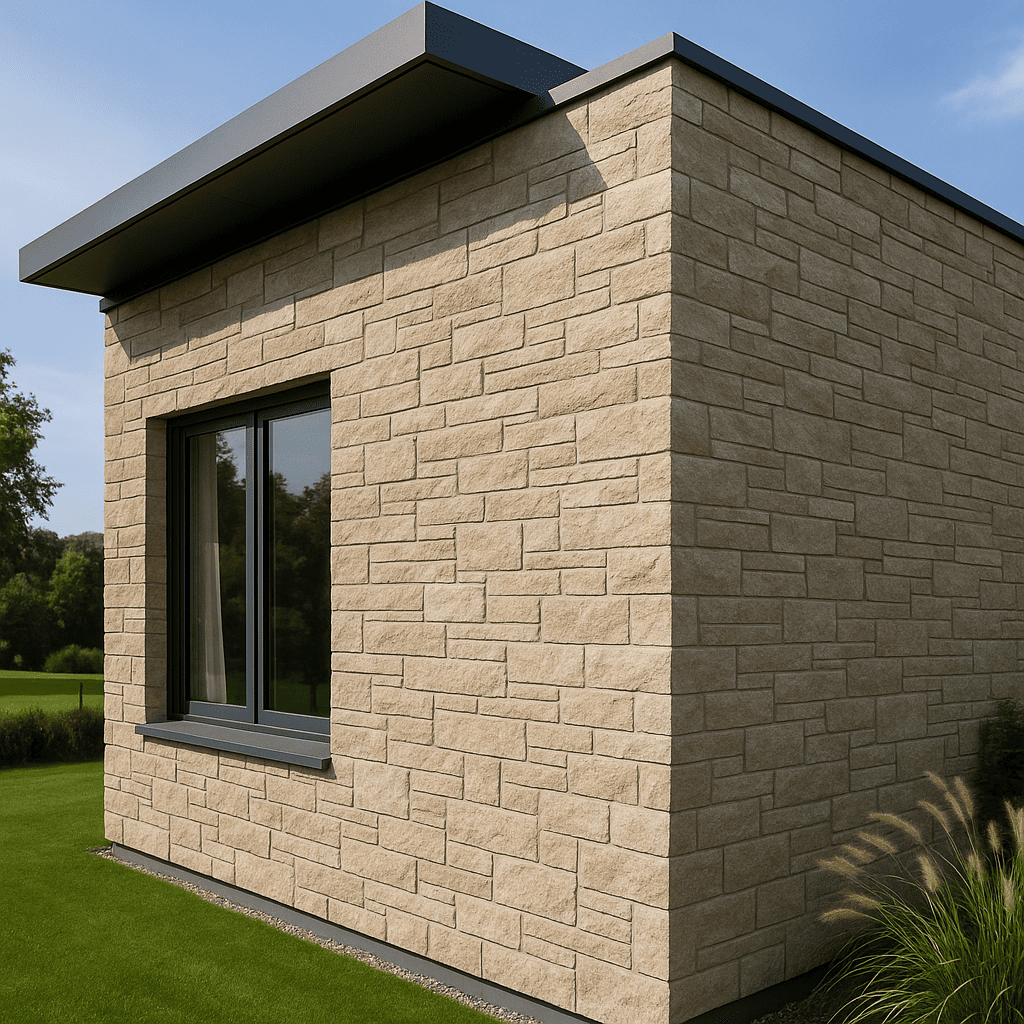 Ejemplo de revestimiento de pared exterior con Termopiedra